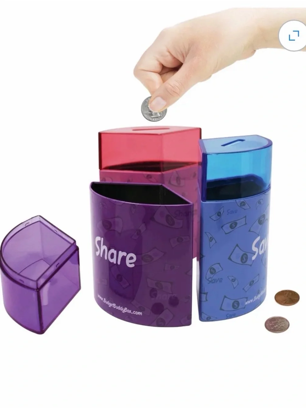 Tri-Section Plastic Coin Sorter - Spend Save Share
